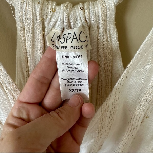 L*Space Kenzie Magic Hour Cover-Up Dress in Cream Metallic - Size XS - Picture 10 of 11